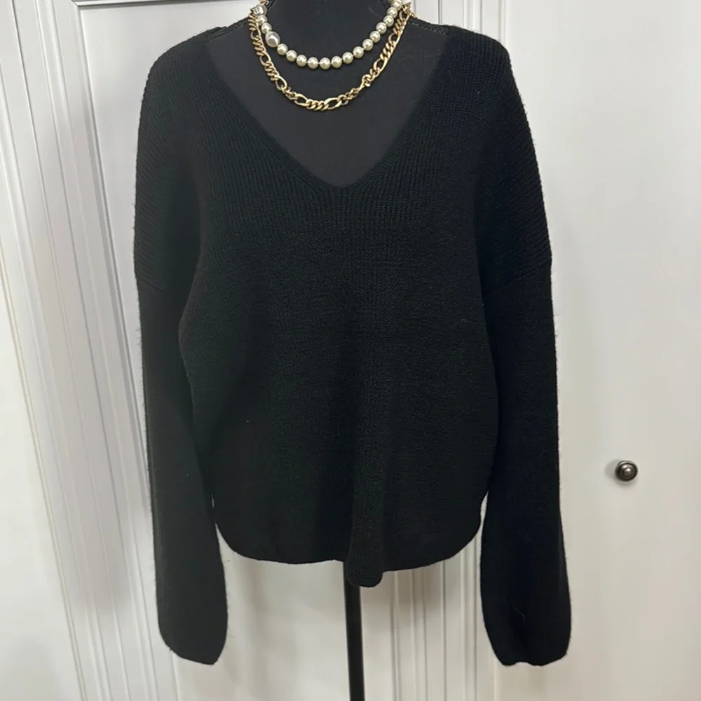 Express Black V-Neck Sweater